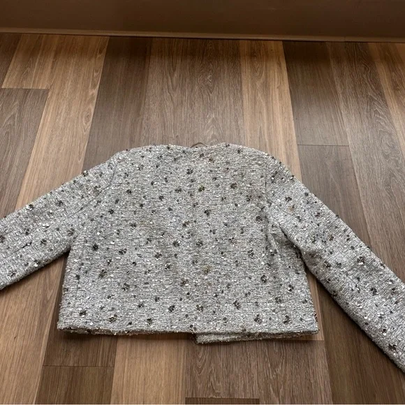 ZARA ZW NWT XL Collection Sequin Silver Jacket
Great for the Holidays &NYE - Picture 10 of 16